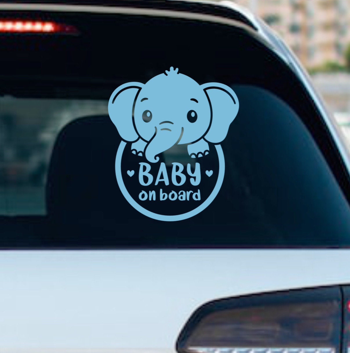Elephant baby on board sticker / decal.