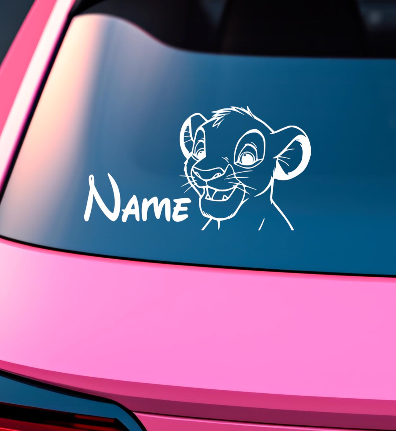 Personalized name lion sticker / decal.