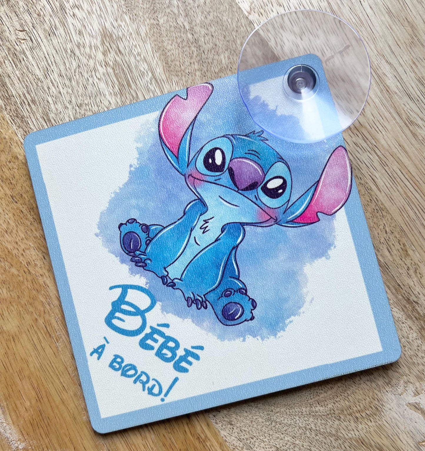 Personalized car sign with suction cup. Custom name and text. Pink or blue.