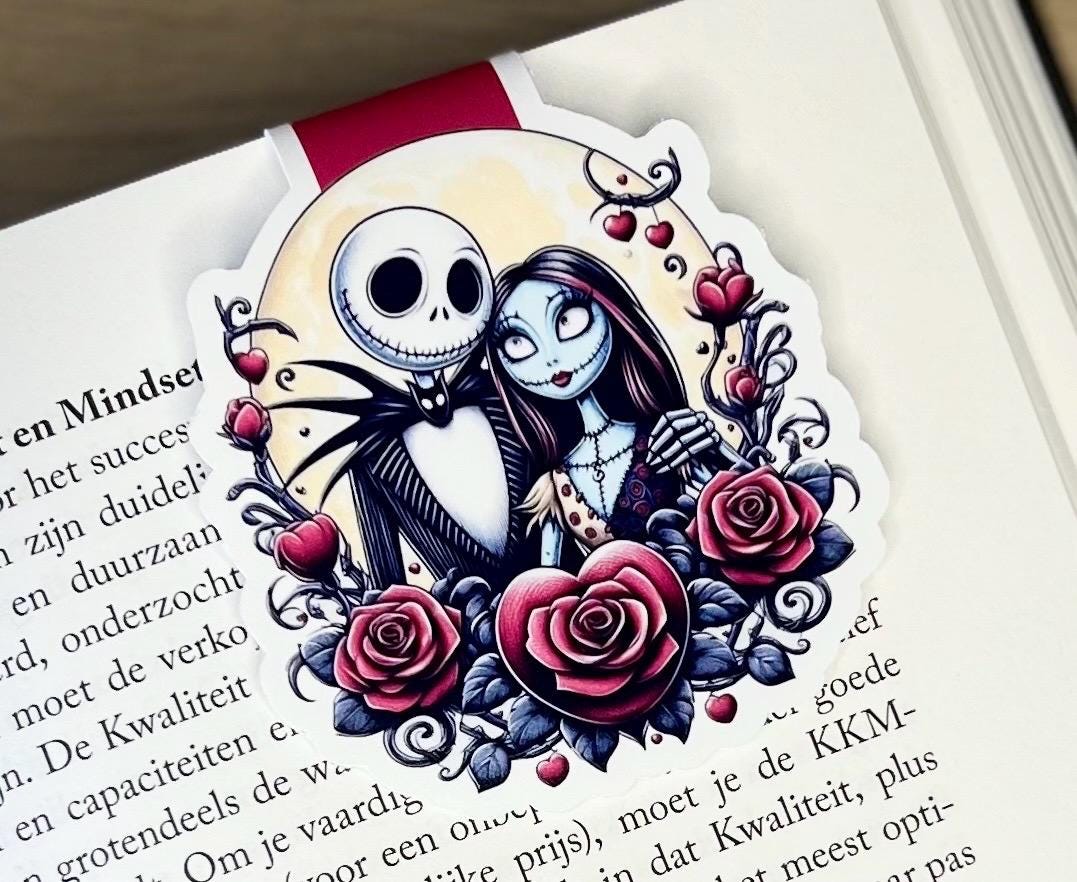 Magnetic bookmark sally&jack heart