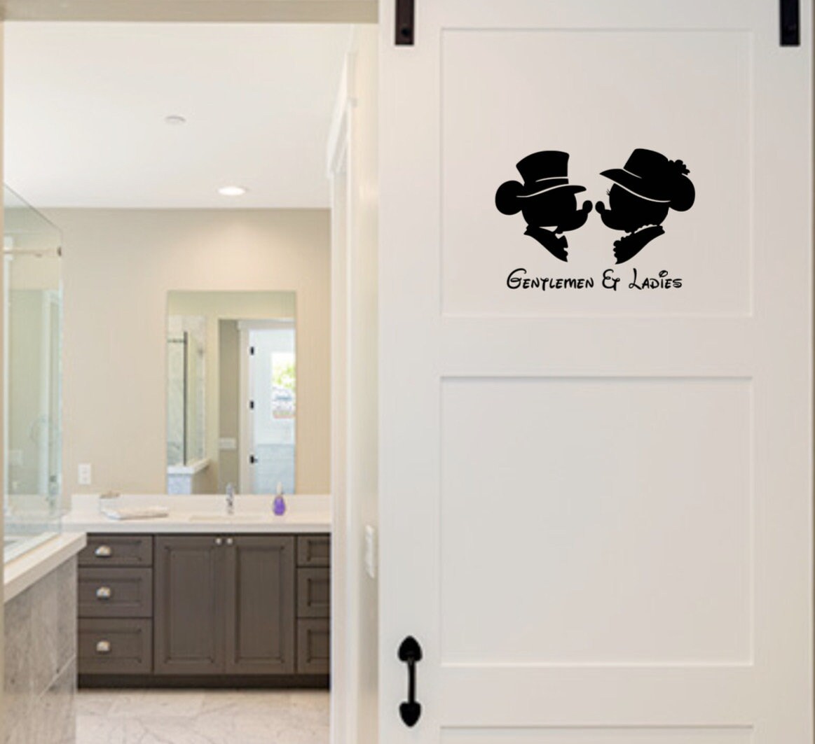 English mouse gentlemen & ladies toilet sticker / decal.