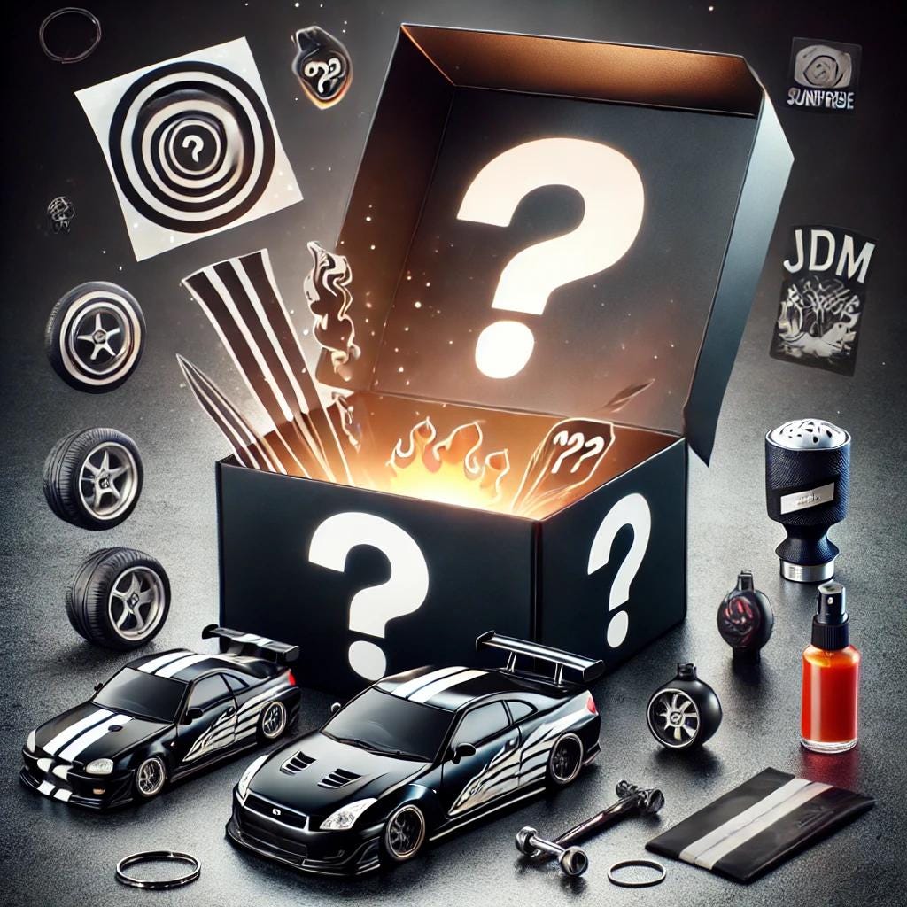 Men Mystery Car Decal and Accessoires Box