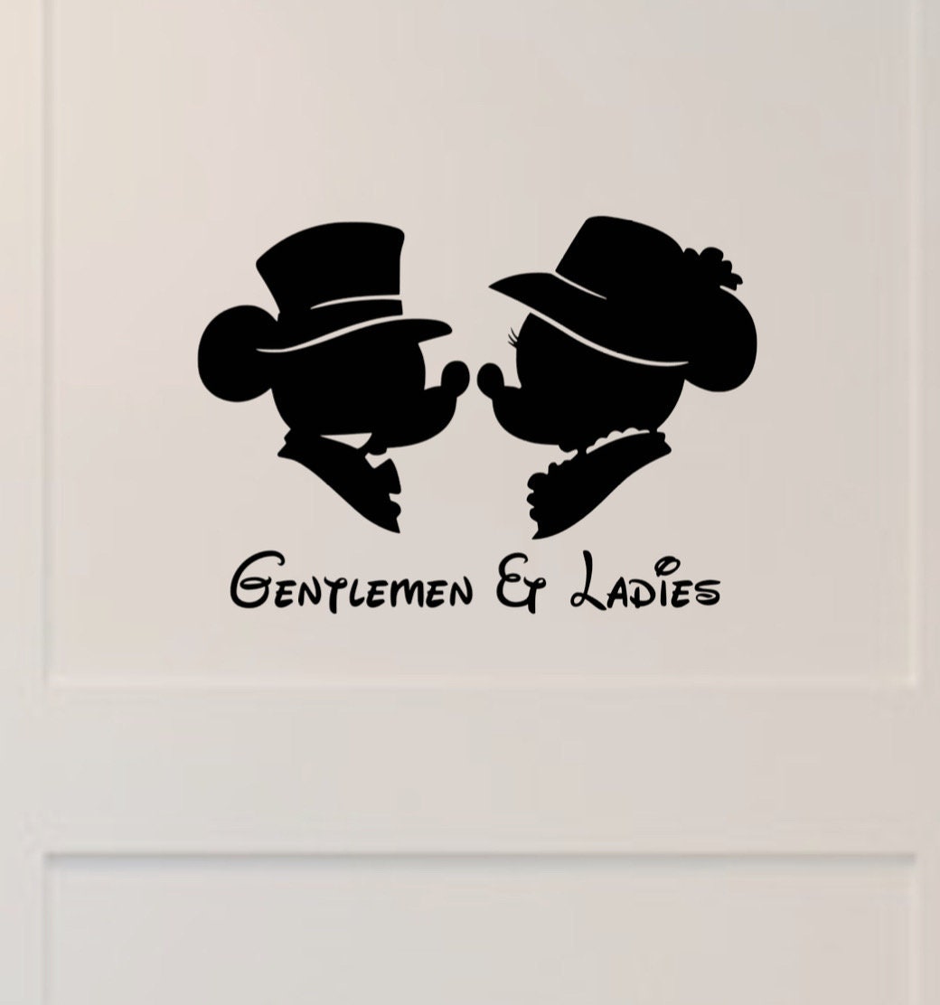 English mouse gentlemen & ladies toilet sticker / decal.