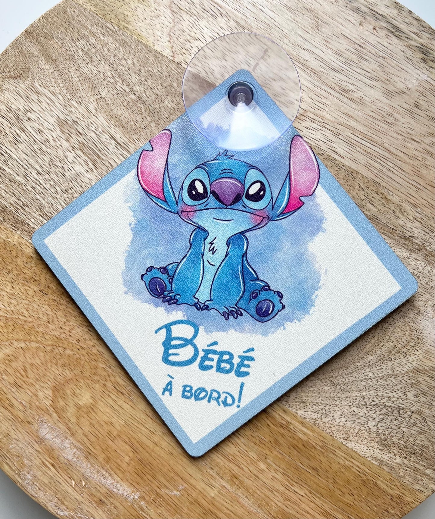 Personalized car sign with suction cup. Custom name and text. Pink or blue.