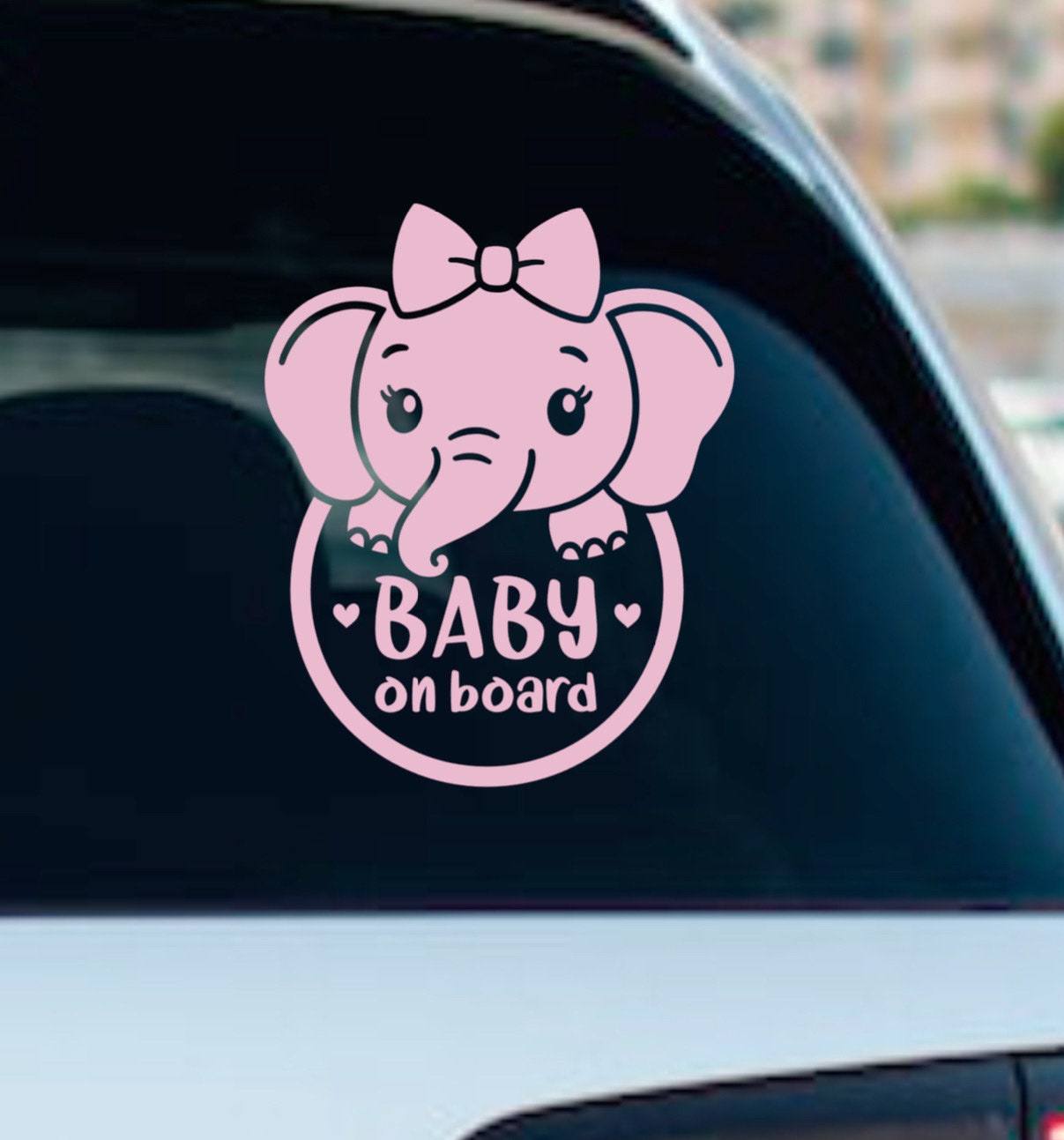 Elephant baby on board sticker / decal.