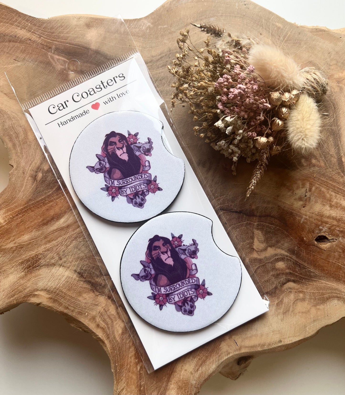 car coaster “i’m surrounded by idiots” set of 2.