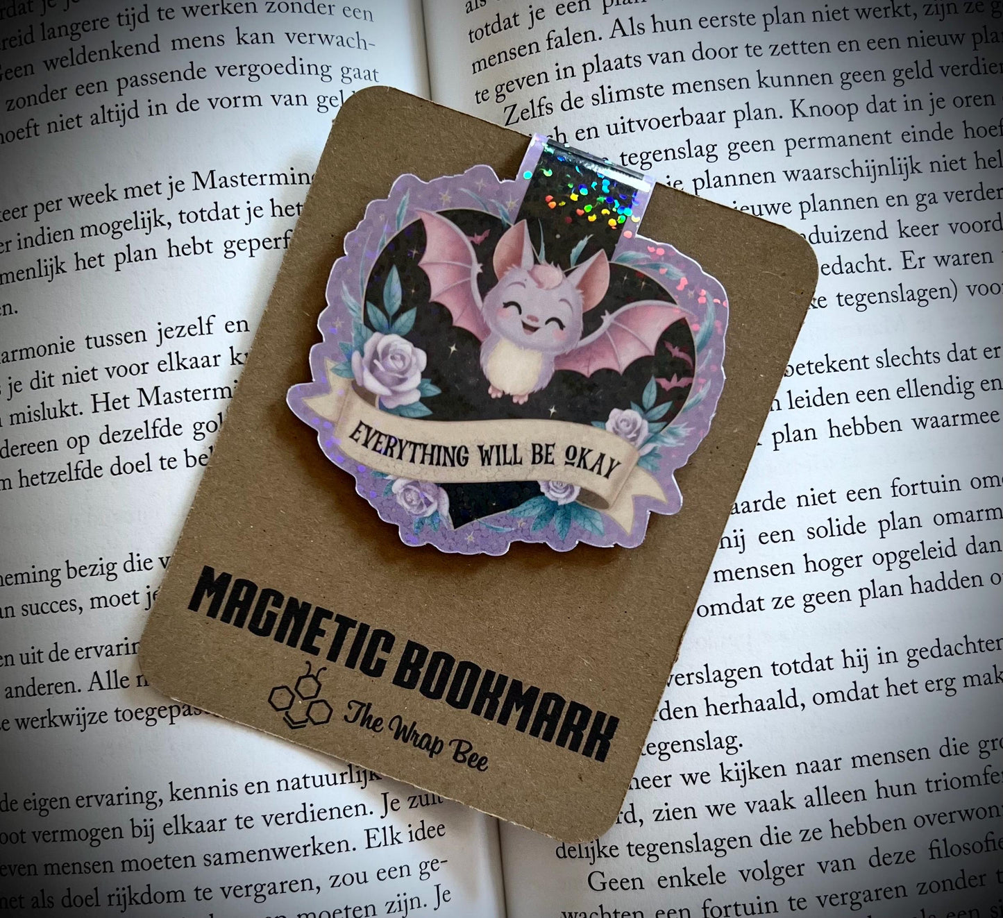 Magnetic bookmark cute bat.
