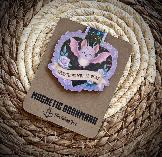 Magnetic bookmark cute bat.