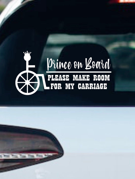 Wheelchair prince sticker / decal.