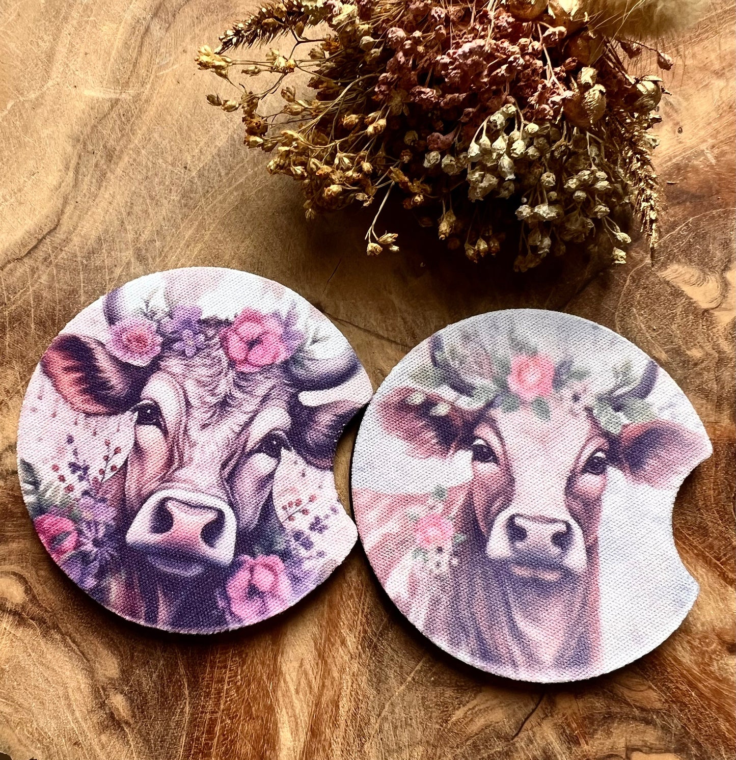 car coaster cow set of 2