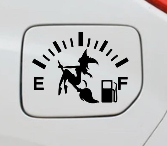 Witch tankdop cover sticker / decal.