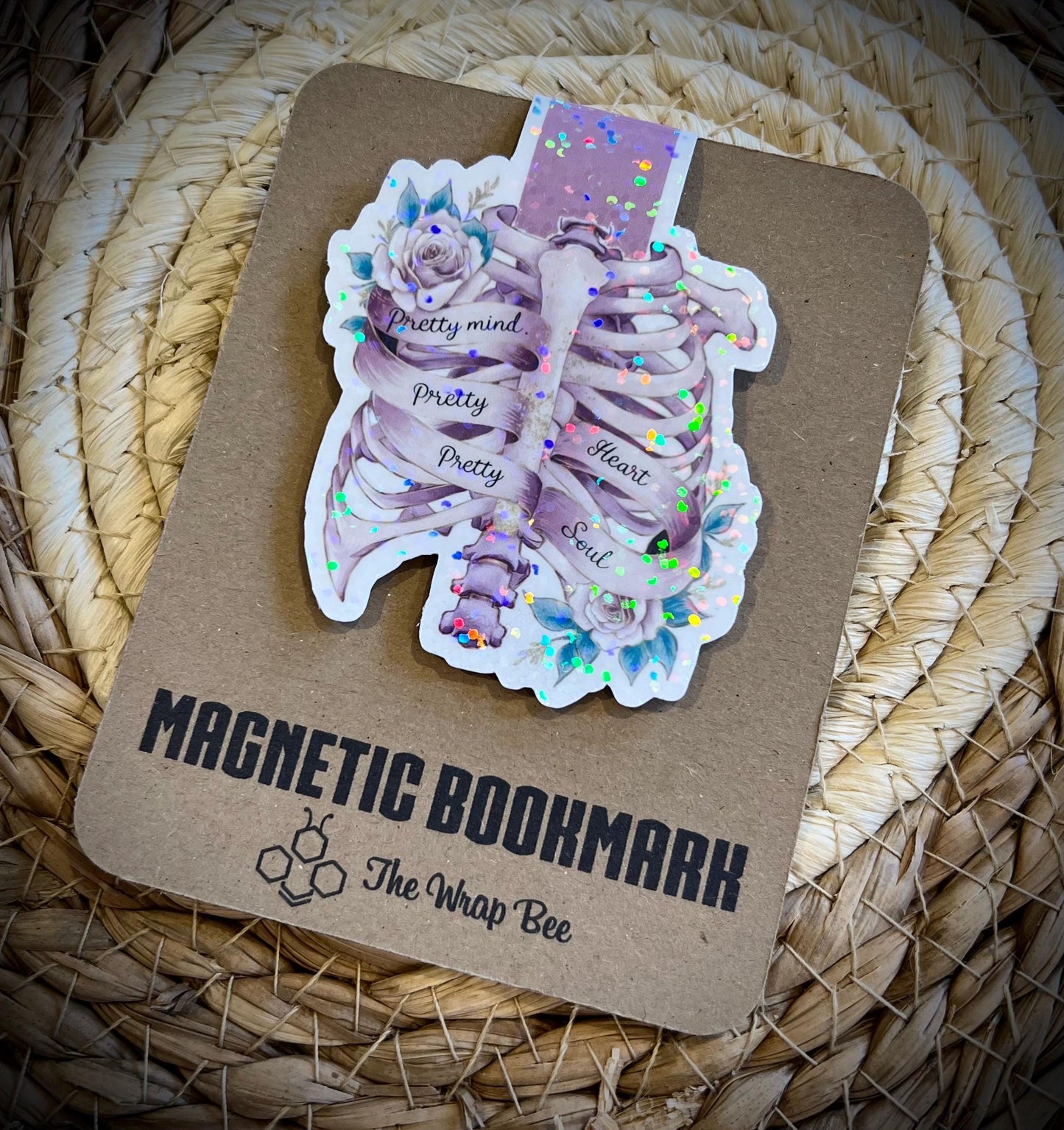 Magnetic bookmark cute bat flowers